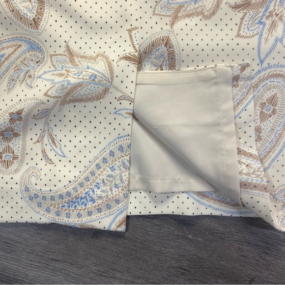 Ann Taylor Cream and Gray Knee-Length Pencil Skirt with Paisley Print Size 4 - Picture 6 of 12